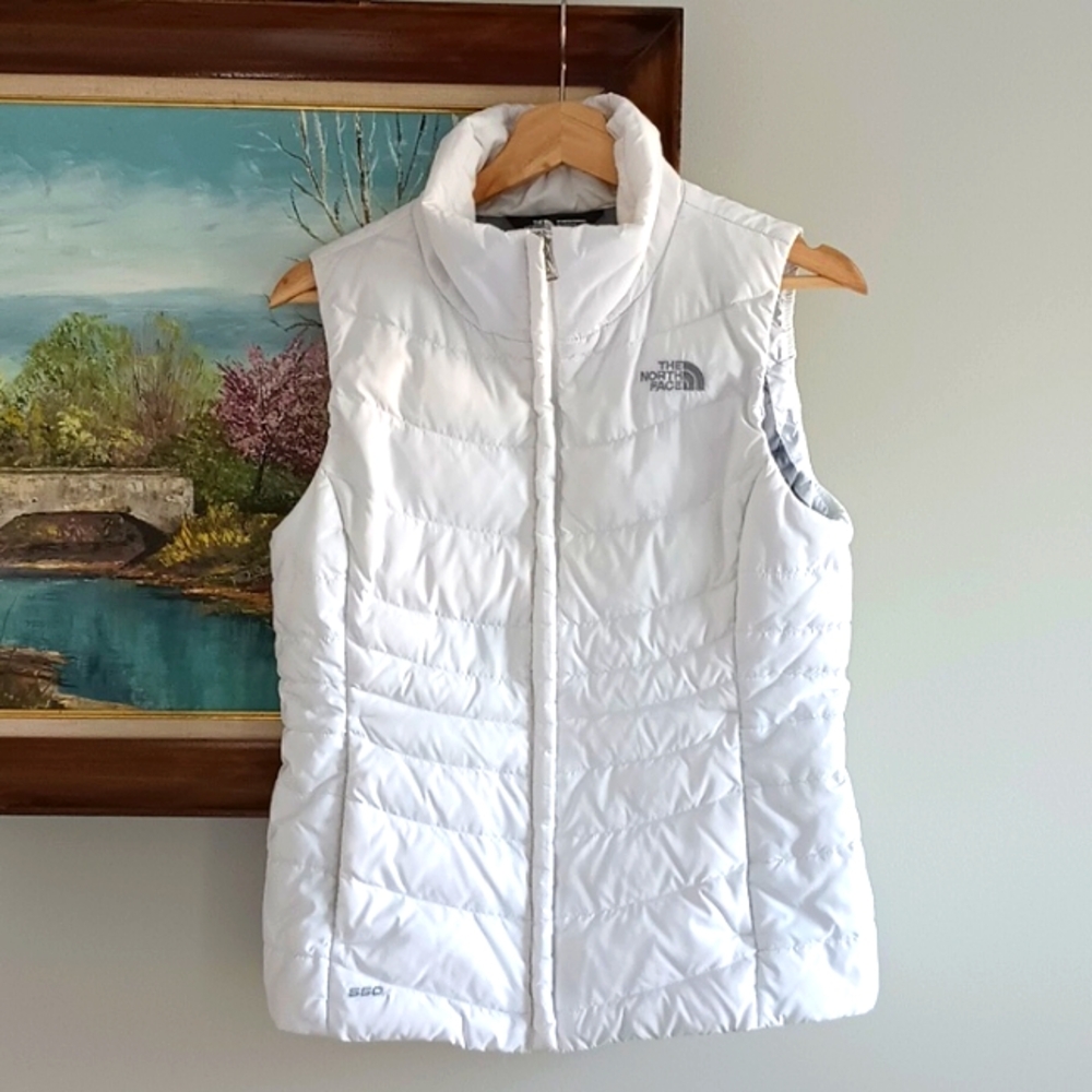 The North Face Women's 550 Down Puffer White Vest Jacket Size Small